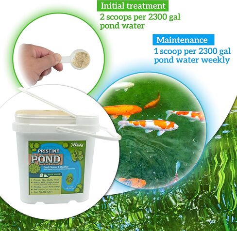 Pond Cleaner & Clarifier - Outdoor Pond Treatment to Remove Muck & Sludge w/Natural Pond Bacteria for Clear Water in Outdoor Ponds, Safe for Live Koi Fish & Water Plants, 2.5lbs, Treats 237k Gallons in Saudi Arabia