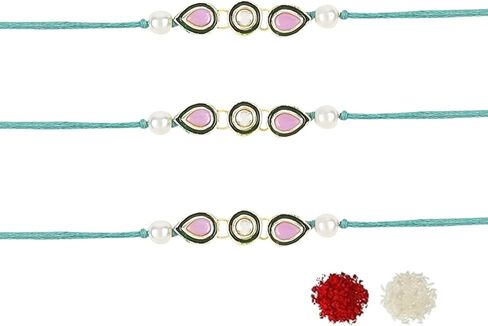 I Jewels OM Design Rakhi With Rakshabandhan Card for Men/Bro/Brother (R331G-Bl-Br) (Pack of 3) in Saudi Arabia