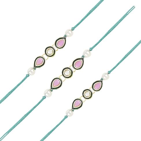 I Jewels OM Design Rakhi With Rakshabandhan Card for Men/Bro/Brother (R331G-Bl-Br) (Pack of 3) in Saudi Arabia