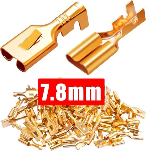 Twidec/200PCS 6.3mm Female Spade Connector Blade Connector Quick Splice Crimp Terminals Non Insulated Wire Connector for Electrical Wiring Relay Car Audio Speaker N-005-6.3MM in Saudi Arabia
