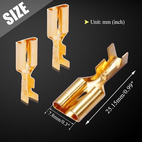 Twidec/200PCS 6.3mm Female Spade Connector Blade Connector Quick Splice Crimp Terminals Non Insulated Wire Connector for Electrical Wiring Relay Car Audio Speaker N-005-6.3MM in Saudi Arabia