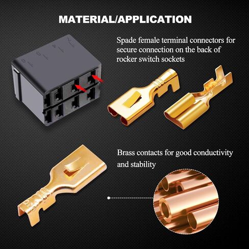 Twidec/200PCS 6.3mm Female Spade Connector Blade Connector Quick Splice Crimp Terminals Non Insulated Wire Connector for Electrical Wiring Relay Car Audio Speaker N-005-6.3MM in Saudi Arabia