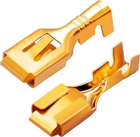 Twidec/200PCS 6.3mm Female Spade Connector Blade Connector Quick Splice Crimp Terminals Non Insulated Wire Connector for Electrical Wiring Relay Car Audio Speaker N-005-6.3MM in Saudi Arabia