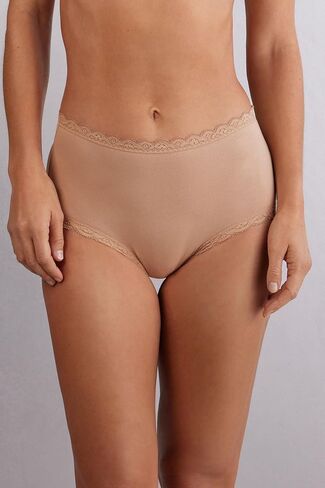 Woman's High Rise Cotton and Lace Hipsters in Saudi Arabia