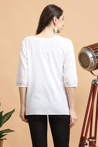 عمل القطن النسائي Aari Short Kurti I التطريز الكامل I Kurti القصير القصيرة للبنات in Saudi Arabia