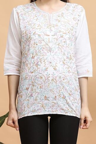 عمل القطن النسائي Aari Short Kurti I التطريز الكامل I Kurti القصير القصيرة للبنات in Saudi Arabia