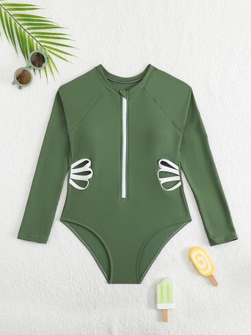 Segt Girl's One Piece Guard Rash Swimeve Swimsuits بدلة السباحة in Kuwait