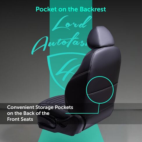 Lord Autofashion Toyota Camry Cover ، جلد ، مجموعة كاملة ، واقي مقعد السيارة (Black ، 2018-2024 Camry LE ، SE) in Kuwait