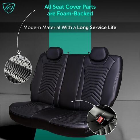 Lord Autofashion Toyota Camry Cover ، جلد ، مجموعة كاملة ، واقي مقعد السيارة (Black ، 2018-2024 Camry LE ، SE) in Kuwait