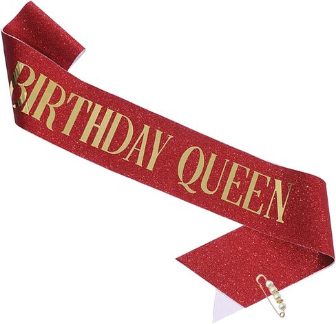 "عيد ميلاد ملكة أعياد عيد ميلاد بريق مع لؤلؤة الأمان PIN Party Favors for Girl Women (Red ، Stardard) in Kuwait