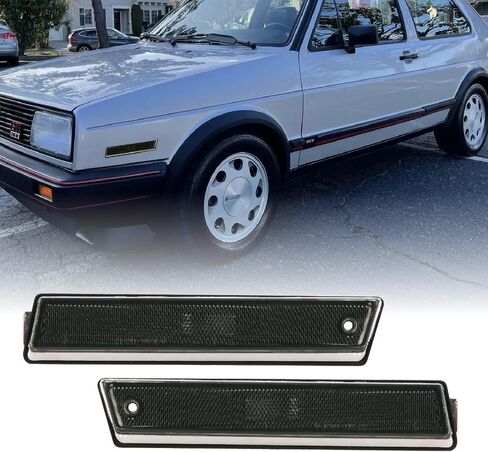 USR 84-92 Golf 2 Smoke Lens Side Marker Lights-Frend Fender Protmper Sidemarker Lamps (يسار + يمين) متوافقة مع 1984-1992 فولكس واجن VW Golf II/Jetta/GTI (All Smoke ، Pair) in Kuwait