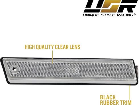 USR 84-92 Golf 2 Smoke Lens Front Side Marker Lights - Front Fender Bumper Sidemarker Parking Lamps (Left + Right) Compatible with 1984-1992 Volkswagen VW Golf II/Jetta/GTi (All Smoke, Pair) in Saudi Arabia