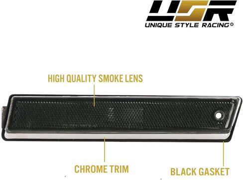 USR 84-92 Golf 2 Smoke Lens Side Marker Lights-Frend Fender Protmper Sidemarker Lamps (يسار + يمين) متوافقة مع 1984-1992 فولكس واجن VW Golf II/Jetta/GTI (All Smoke ، Pair) in Kuwait