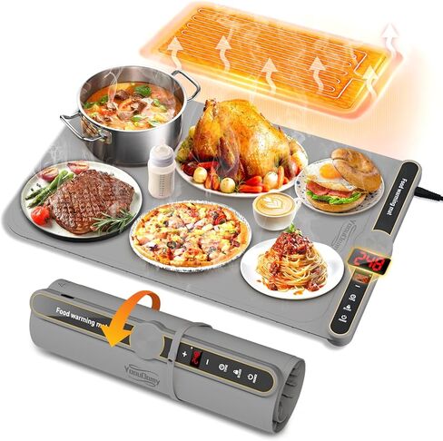Electric Warming Trays for Food - Portable Warming Mat for Food with Full Surface Heating and 18-Hours Auto Shut-Off, Food Warmer Mat for Buffet Parties Gatherings to Keep food Warm(Blue) in Saudi Arabia