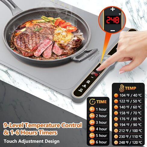 Electric Warming Trays for Food - Portable Warming Mat for Food with Full Surface Heating and 18-Hours Auto Shut-Off, Food Warmer Mat for Buffet Parties Gatherings to Keep food Warm(Blue) in Saudi Arabia
