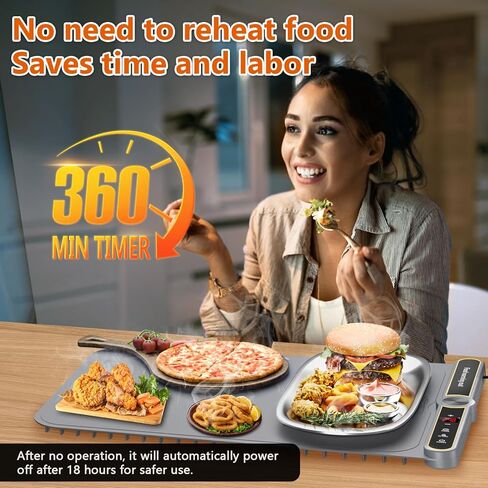Electric Warming Trays for Food - Portable Warming Mat for Food with Full Surface Heating and 18-Hours Auto Shut-Off, Food Warmer Mat for Buffet Parties Gatherings to Keep food Warm(Blue) in Saudi Arabia