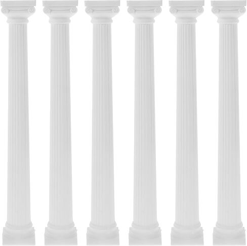 ياردوي 6pcs تماثيل العمود الروماني أعمدة صغيرة للدعائم الدعائم المعمارية ديكور الأعمدة الرومانية البيضاء للحديقة والحدث تزيين in Saudi Arabia