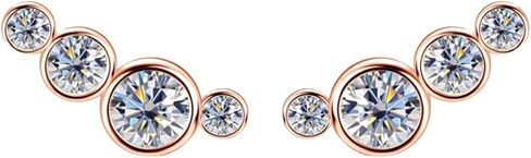 Love & Clover 18K Moissanite Crawler Climbers أقراط للنساء من الذهب الأبيض المطلي S925 هدايا الفضة الاسترليني للنساء in Kuwait