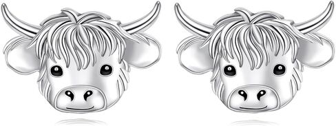 YFN Highland Cow Earrings Sterling Silver Animal Stud Earrings Jewelry Gifts for Women in Saudi Arabia