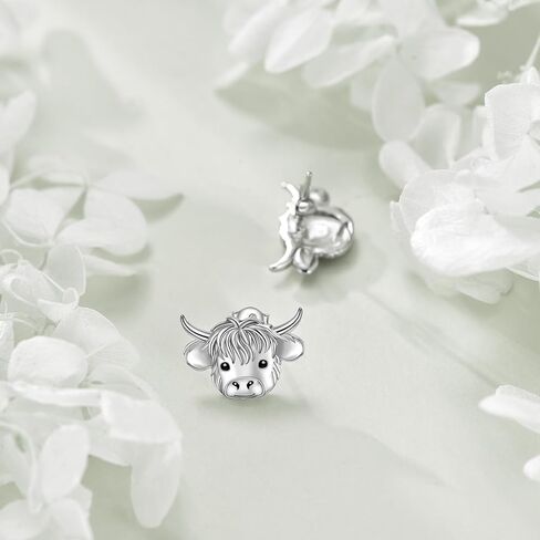 YFN Highland Cow Earrings Sterling Silver Animal Stud Earrings Jewelry Gifts for Women in Saudi Arabia