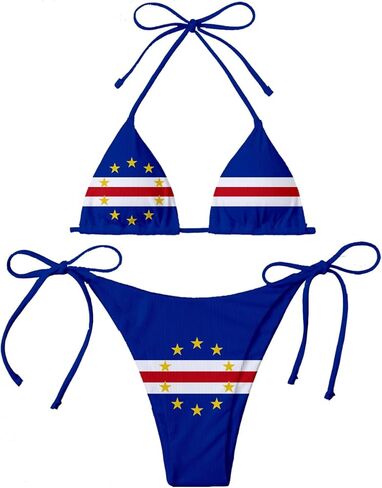 Cape Verde Country Flag Women Micro Sexy Bikini Bra Set Summer Beachwear Beach Beach اثنين in Kuwait
