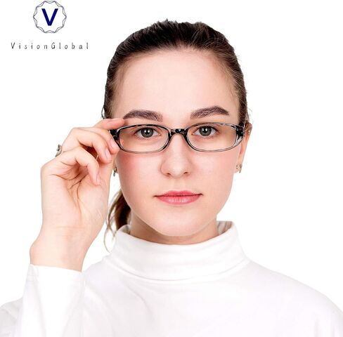 VisionGlobal 4 أزواج القراءة نظارات مع مفصلات الربيع ، ونظارات حظر الضوء الأزرق للنساء/الرجال (4 ألوان ،+2.50 تكبير) in Kuwait