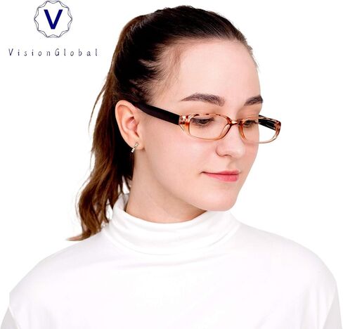 VisionGlobal 4 أزواج القراءة نظارات مع مفصلات الربيع ، ونظارات حظر الضوء الأزرق للنساء/الرجال (4 ألوان ،+2.50 تكبير) in Kuwait