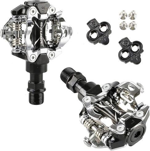 Venzo Pop-Up Click'R Compatible with Shimano SPD Mountain Bike CNC Cr-Mo Sealed Pedals with Cleats - Dual Platform Clipless Pedals for Mountain Bike - Easy Clip in & Out in Kuwait
