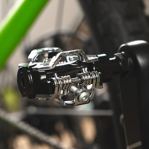 Venzo Pop-Up Click'R Compatible with Shimano SPD Mountain Bike CNC Cr-Mo Sealed Pedals with Cleats - Dual Platform Clipless Pedals for Mountain Bike - Easy Clip in & Out in Kuwait