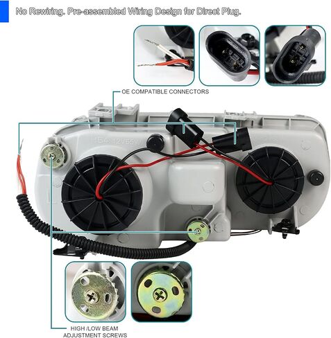 SPEC-D TUNING Black Halo Projector Headlights Compatible with 1994-1997 Acura Integra 2Dr/4Dr, Left + Right Pair Headlamps Assembly in Saudi Arabia
