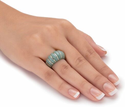 Palmbeach 10K Gold Gold Gold Genine Green Jade Ringrims أحجام حلقة 6-10 in Saudi Arabia