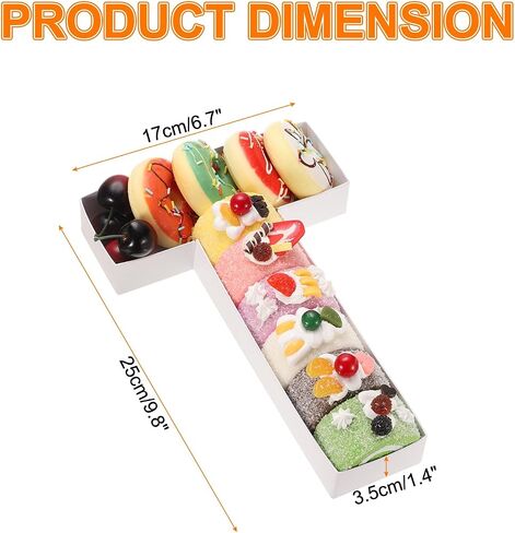 خطاب uxcell 10 "من الورق المقوى لـ charcuterie ، صينية طعام من الورق المقوى للتخرج الذكرى السنوية ديكورات حفلة عيد ميلاد الشوكولاتة Cupcake Container (الحرف الأبيض J) in Saudi Arabia