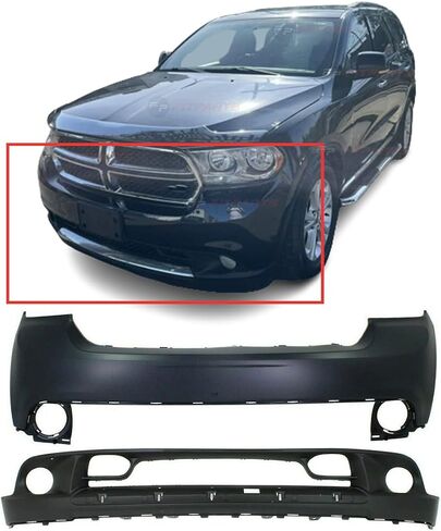 FITPARTS متوافقة مع أغطية المصد الأمامي KIT 2011 2012 2013 DODGE DURANGO R/T SXT W/FOG LIGHT SLOES و HOPPING HOLES CH1000991 CH1015109 ، 68089165AB 68089166AC in Saudi Arabia