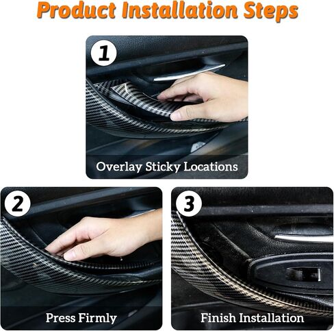 Left/Right Interior Door Pull Handle Covers Fit for BMW 3 Series F30 F31 F34 F80 320 320,328,330,335,M3 and 4 Series 428,435,M4 2014-2017(Carbon Fiber Pattern) in Saudi Arabia