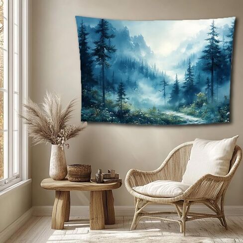 znxuey Forest Tapestry Nature Tapestry forest Tapestry Wall Hanging for Bedroom and Living Room Decor tapestry for bedroom aesthetic style (E) in Saudi Arabia