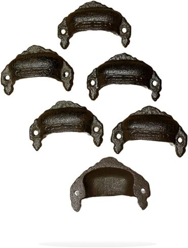 6 Cast Iron Antique Victorian Style Oval Drawer Pull Barn Handle Door Handles XLR-149 Farmhouse Home Wall Desk Office Home Decor Hanging Decorations in Saudi Arabia