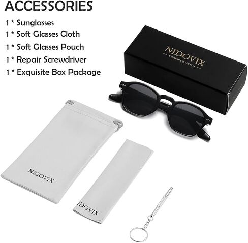 NIDOVIX Retro Round Sunglasses for Women Men 90s Fashion Simple Small Round Style Sun Glasses UV400 Protection Shades in Saudi Arabia