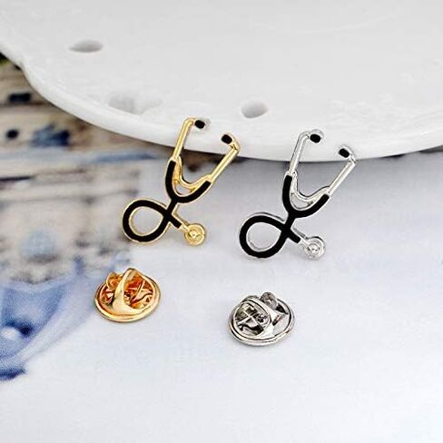 Joyid 2pcs/مجموعة لطيف سماعة الطبيب ECG الطبيب الطبيب ممرضة المينا طوق طوق بروش للنساء الرجال الأطفال in Saudi Arabia