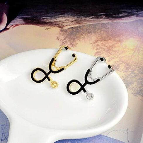 Joyid 2pcs/مجموعة لطيف سماعة الطبيب ECG الطبيب الطبيب ممرضة المينا طوق طوق بروش للنساء الرجال الأطفال in Saudi Arabia