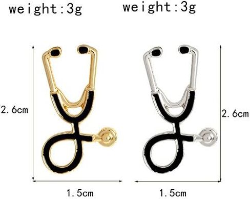 Joyid 2pcs/مجموعة لطيف سماعة الطبيب ECG الطبيب الطبيب ممرضة المينا طوق طوق بروش للنساء الرجال الأطفال in Saudi Arabia