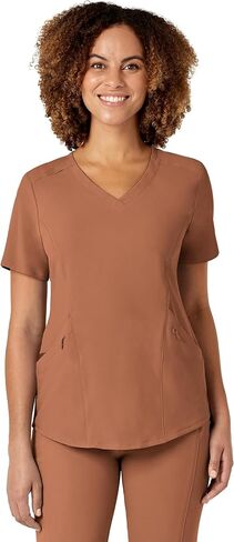 WonderWink Womens Renew Women's V-Neck Top Medical Scrubs, Wine, Medium US in Saudi Arabia