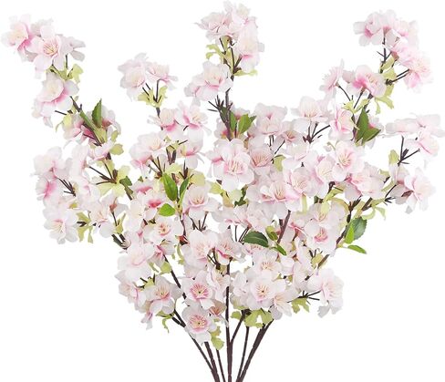 3 Pcs Cherry Blossom Branches for Vase Long Stems Artificial Flowers Spring Summer Decor Pink Faux Silk Cherry Blossom Branches for Home Wedding Party Table Centerpieces in Kuwait