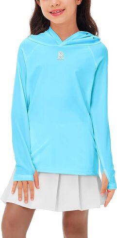 Remimi Kids Sun Shirt Rash Guard Quick Dry Sun Protection Athletic Hoodie Hiking Shirts 3-12 Years in Kuwait