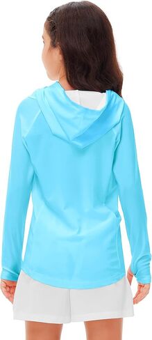 Remimi Kids Sun Shirt Rash Guard Quick Dry Sun Protection Athletic Hoodie Hiking Shirts 3-12 Years in Kuwait