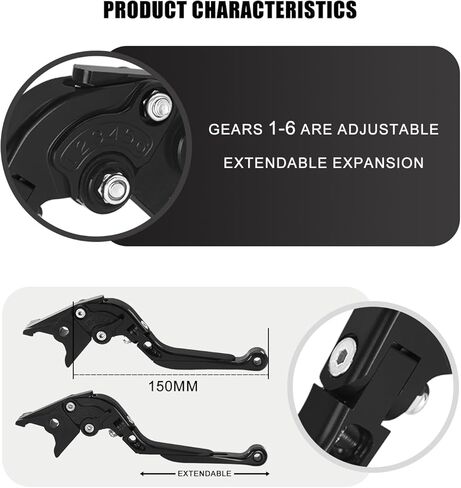 قابلية فرامل الدراجات النارية القابلة للتعديل مناسبة لاستقرار للودران 650 15-24 / ninja650 Z900 Z650 ER6F 17-24 / ZX25R 20-24 / Z650RS 22-24 / FIT مقابل 650 15-24 مقابض الفرامل المقابض in Kuwait