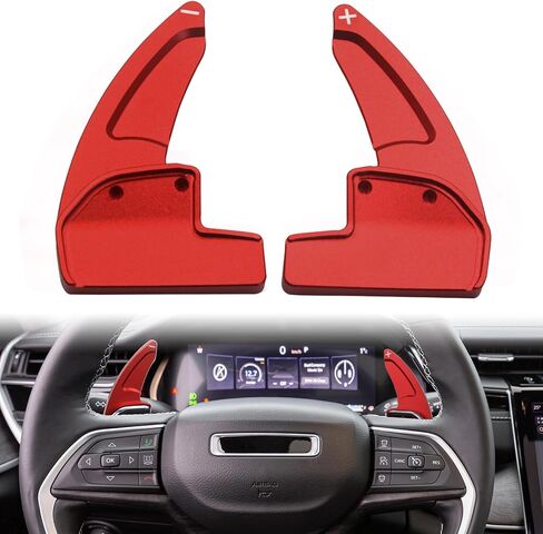 for Jeep Grand Cherokee/Grand Cherokee 4xe(2022-2025), Grand Cherokee L(2021-2025) Dodge Charger Daytona(2024-2025) Steering Wheel Shift Paddle Extension Auto Accessories (Red) in Saudi Arabia