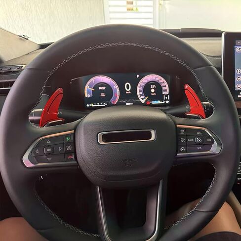 for Jeep Grand Cherokee/Grand Cherokee 4xe(2022-2025), Grand Cherokee L(2021-2025) Dodge Charger Daytona(2024-2025) Steering Wheel Shift Paddle Extension Auto Accessories (Red) in Saudi Arabia