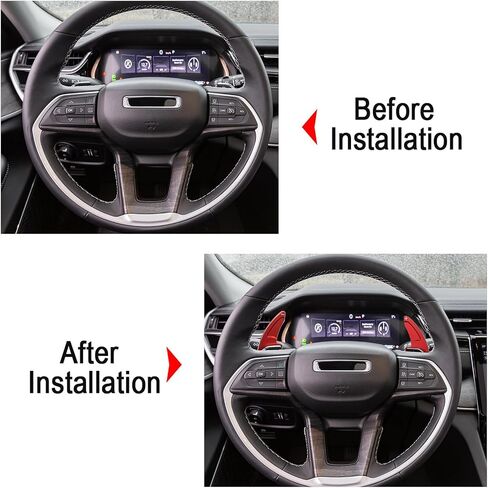 for Jeep Grand Cherokee/Grand Cherokee 4xe(2022-2025), Grand Cherokee L(2021-2025) Dodge Charger Daytona(2024-2025) Steering Wheel Shift Paddle Extension Auto Accessories (Red) in Saudi Arabia