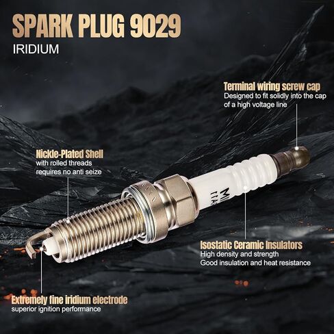 9029 Double Iridium Spark Plugs 4 Pack Compatible With Sentra Rogue Cube Altima Versa Pathfinder QX60 M56 FX50 QX70 1.6L 1.8L 2.0L 2.5L L4 Engine Replacement for 22401JA01B DILKAR6A11 in Saudi Arabia