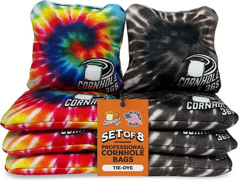 Cornhole365 Baged Cornhole Bag - كل الأحوال الجوية ، نسيج بوليستر شاق ودائم ، ملء الراتنج ، قطعة قماش بطة مزدوجة - أكياس فول كورنول احترافية للاستخدام الداخلي والخارجي - مجموعة من 8 in Saudi Arabia